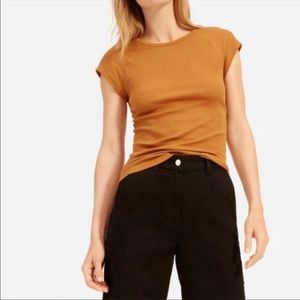 Everlane Pima Micro Rib Cap Sleeve Tshirt